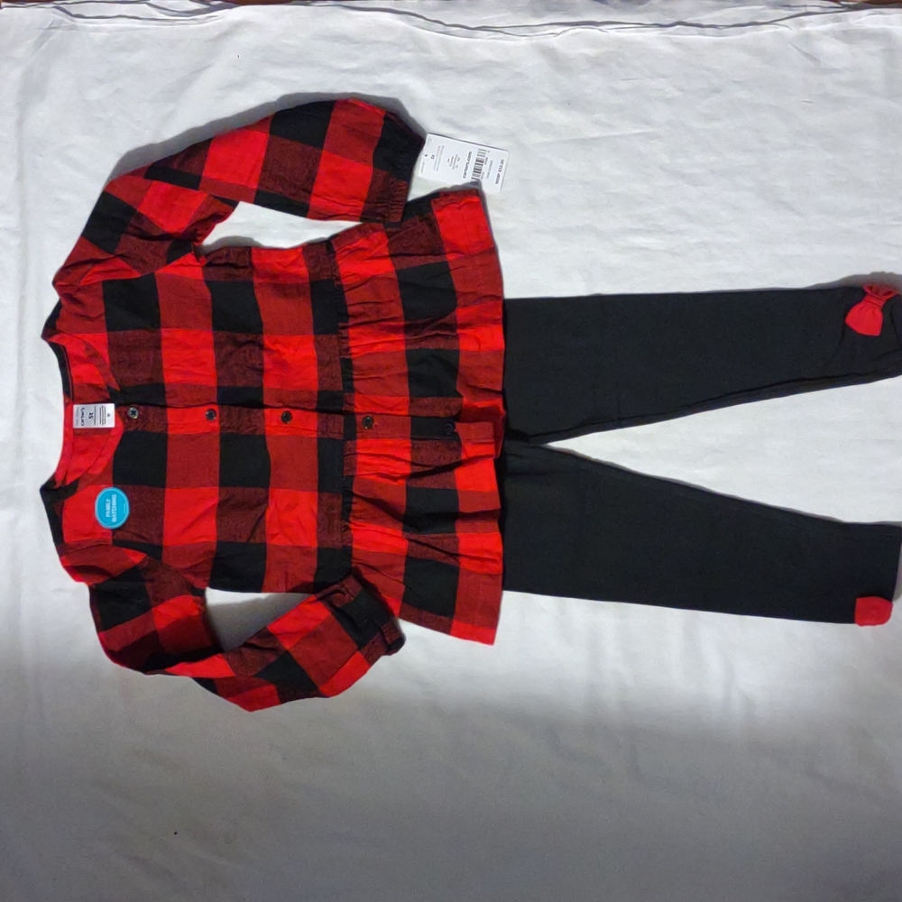 CARTER'S RED&BLACK FLANNEL SHIRT W/SKINNY PANTS